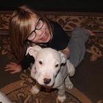 My Daughter Violet with Rosie, picture taken the night before she got her ears cropped.