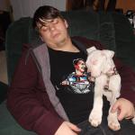 My son Preston with Rosie Christmas 2015.